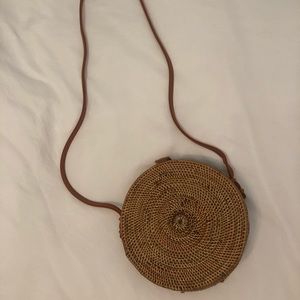 Round Woven Crossbody Bag
